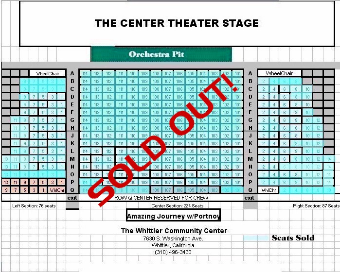 Whittier Center Theater Seating Chart