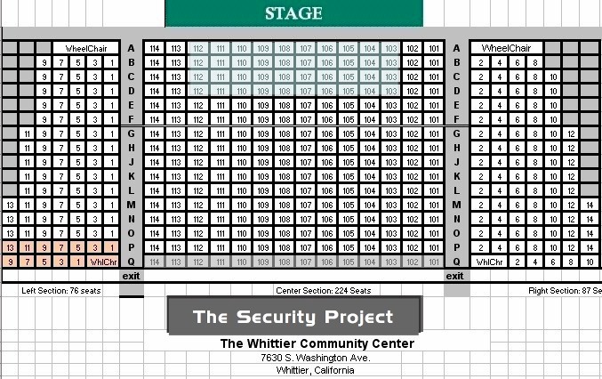 Whittier Center Theater Seating Chart